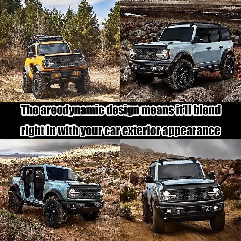 Gear Up Hood Deflector Hood Protector Compatible with Ford Bronco 2/4 2024 2023 2022 2021 Matte Carbon Fiber Hood Protector Bug Deflector Stone Guard(Not for Bronco Sports) - Image 5